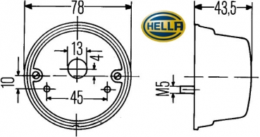 Preview: Schluß-Brems-(Blink-)Leuchte, Hella für Hanomag , Deutz , Lanz , Eicher , Fendt , Güldner, IHC, Kramer, Holder